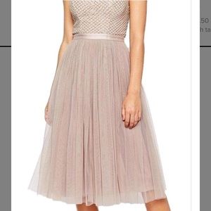 Needle & Thread Beige Coppelia Tulle Dress